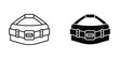 © yunisstock - Two different styles of crossbody bags with buckle straps shown in black and white