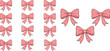 © Jannatun - Cute pink ribbon bows set with different shapes and patterns, decorative feminine design elements for gifts, fashion, celebration, and craft vector illustration