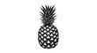 © Rabbi - Black silhouette of a pineapple with detailed leaf and skin texture