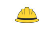 © Imran - Yellow hard hat vector icon illustration of a construction safety helmet for industrial workers, engineers, and builders, featuring a clean minimalist flat design for site safety and protection.