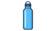 © Saqib GFX - Modern flat vector icon of a blue refillable stainless steel water bottle isolated on a white background. Minimalist illustration representing hydration, eco-friendly lifestyle, and sports gear.