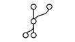 © Saif - Git Branch Minimalist Black Line Vector Icon on White Background Representing Version Control and Branching Tree Structure, Editable Stroke Scalable Illustration for Software Development Projects.