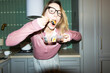 © Asya Molochkova/Stocksy - Out Of Focus Portrait of Woman Eating Sushi with Flash At Home