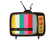 © Kribo - Retro Television Vector Illustration with Colorful Screen and NO SIGNAL Text