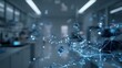 © rinrada - Medical AI interface analyzing molecular data, transparent hologram atoms connected in network,