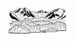 © rumi - Jagged mountain peaks rise above a vast, broken glacier with floating icebergs