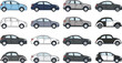 © MdMojnu - Car Vehicle Vector Set with Various Automobile Types and Color Variations for Transportation Design, Urban Mobility, Driving Concepts, and Automotive Illustration Use