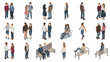 © Dibyendu - Isometric illustrations depicting diverse groups of people interacting socially