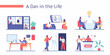 © Debashis - Illustrative depiction of modern workplace scenarios and daily routines