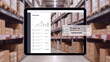 © AiDesign - Warehouse order management and inventory overview dashboard on tablet with order processing tracking and analytics for ecommerce logistics supply chain operational efficiency