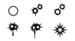 © nia - Bullet Hole Icons Set, Impact Splatter, Graphic Elements, Isolated