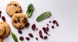 © AndiAzis - Decorative cookies with dried berries and fresh mint leaves