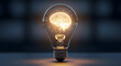 © mohamed - Glowing light bulb with brain inside, symbolizing creative idea and innovation. Generative AI