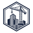 © amri - minimalist geometric builder logo with construction crane vector