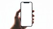 © Oliur - Iphone 14 pro max mockup realistic hand holding blank screen for app ui design presentation