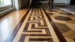 © INT888 - Parquet floor border wood floor geometric pattern interior hardwood brown light wood dark wood decorative border