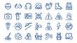 © Iconique Studio - Collection of safety icons representing workplace hazards and protective equipment for industrial and construction environments