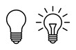 © Rohi - Vector of two light bulbs, one glowing with an idea