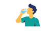 © Pidi - Man drinking from a glass.