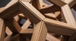 © Machfud - Abstract Geometric Wooden Structure Interlocking Modules Close Up.