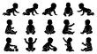 © Pawesti - baby development milestones silhouette