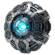 © yanto - Futuristic Mechanical Sphere with Glowing Energy Core