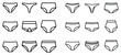 © Eric - Underwear icons with panty brief thong outline minimal