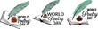 © ShahanaraBegum - Vintage World Poetry Day vector set, antique quill pen and inkwell on open book, literary celebration icons for writers and poets