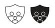 © nusrat - Family insurance icon line style collection. Simple black solid icons