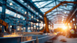 © Julia - Construction steel workshop structure on industrial building site showing steel frame and active development