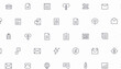 © ILIUSIA - Collection of Minimalistic Line Icons Representing Various Digital Communication and Office Related Tools and Concepts on a Clean Background