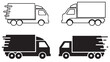 © Abdul - Delivery Truck Speed Icons Set with Fast Shipping Motion Effect