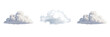 © fixa - Set and collection of single small clouds isolated on transparent png background