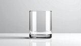 Transparent glass on white surface