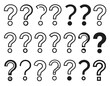 © Din - A grid of question marks in various styles