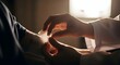 © Jannat00 - A somber scene depicts a person in distress head in hands illuminated by a bright distant window light conveying deep emotion