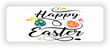 © Radika - Happy Easter typography with decorative eggs vector illustration in red isolated on white background