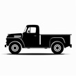 © khonkangrua - Classic Pickup Truck Illustration in Silhouette Style for Vintage Design Projects