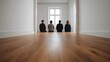 © Thares2020 - Four people sit together in a bright minimalist room looking out a large window into the daylight
