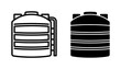 © Anik - Industrial Water Tank Icon Set in Outline and Glyph Style