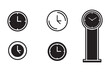 © Amdadul - Clock set for time management and schedule planning isolated on transparent background with different styles including wall clocks and street clock tower for urban design projects