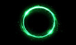 © Sameer - A bright glowing ring light green circle features shimmering light particles and swirling energy waves to create a dynamic and magical circular frame effect.