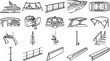 © Precision CAD System - collection of yacht and boat details in monochrome.
