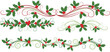 © Md - Christmas holly border icon collection with festive holiday decoration ornament winter flourish artwork, vector template set