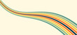 © Rahman - Abstract colorful 70s background vector. Vintage retro wallpaper with rainbow stripes and wavy lines. A 1970 color illustration suitable for posters, banners, decorative items and wall art.
