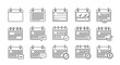 © Mecklenburglaan - Minimalist calendar line icon set, 15 business schedule and planning vector elements, thin stroke organizer icons for project management and appointment booking