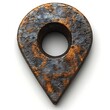 © Duit - Rusted metal location marker.  A weathered, rusty, geographical pointer