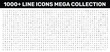 © Abstract - 1000+ mega set of icons with robot assistant, bacteria, two cherries signs in flat outline style. 100+ category