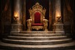 © TheWaterMeloonProjec - a large ceremonial throne placed on elegant marble steps with intricate carvings