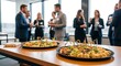 © graphicssajib - Appetizers and catering food served at an event buffet table with snacks and catering service setup